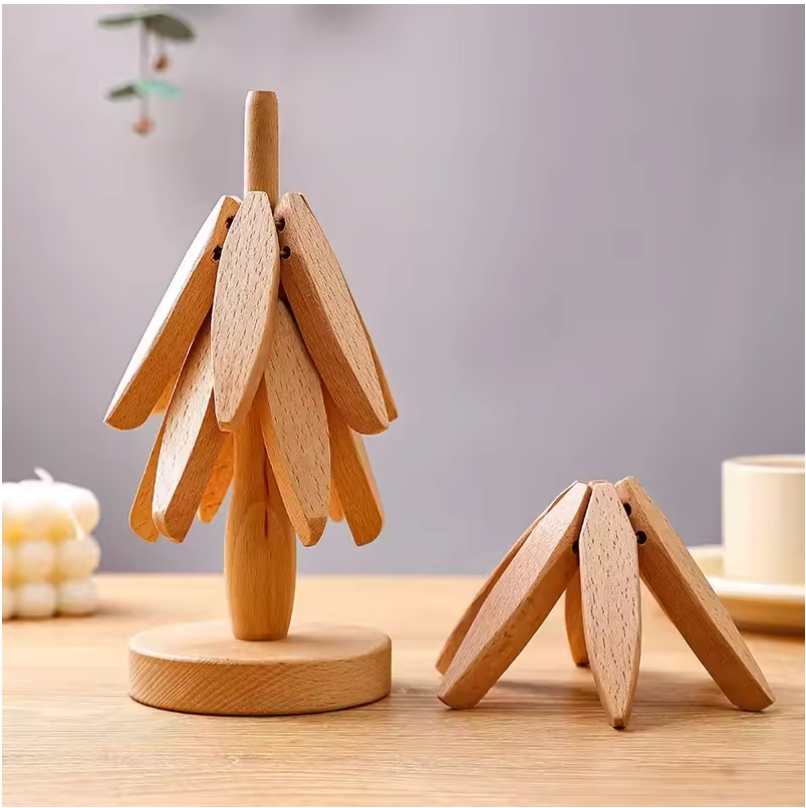 Wooden Tree Trivet Set