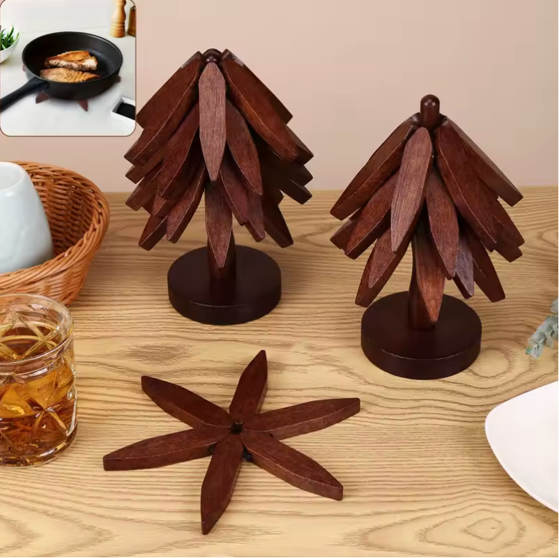 Wooden Tree Trivet Set