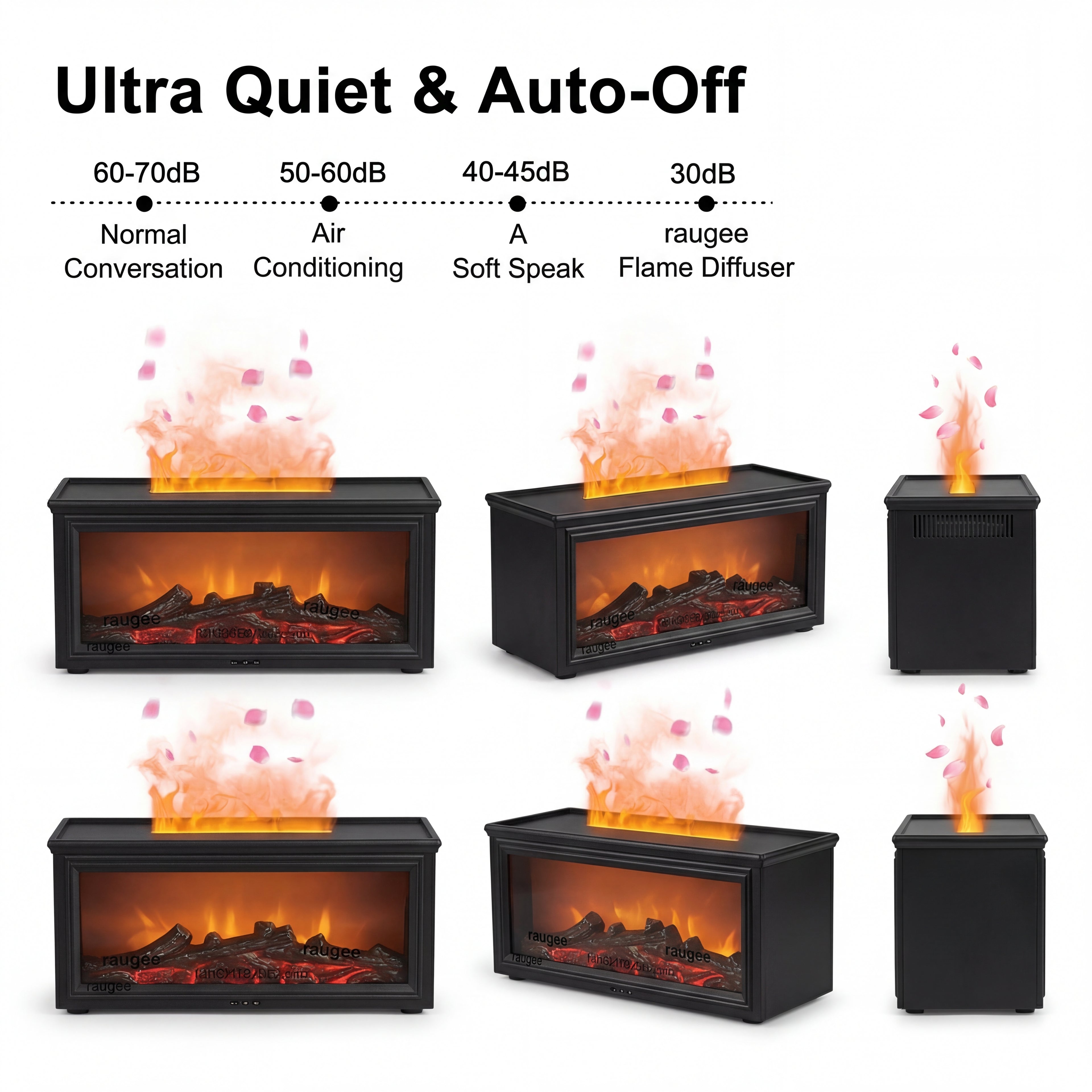 Aroma Air Humidifier Flame Fireplace
